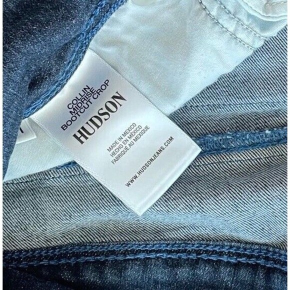 Hudson Collin Jeans Flap Mid Rise Bootcut Flare Crop Dark Wash Stretch 31/10 EUC - Picture 12 of 12